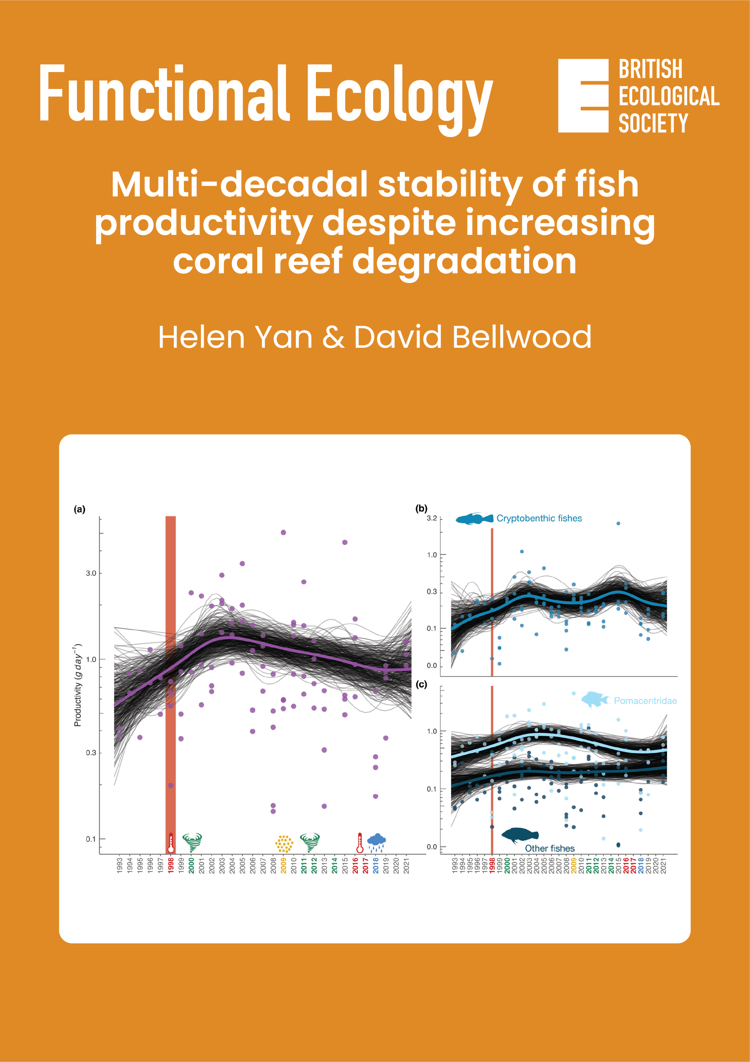 Multi-decadal stability of fish productivity despite increasing coral reef degradation